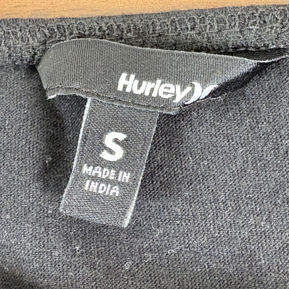 Hurley Black Top Floral Print Gray‎ Skirt Dress Cutout Back Slvless Womens Small - Picture 5 of 11